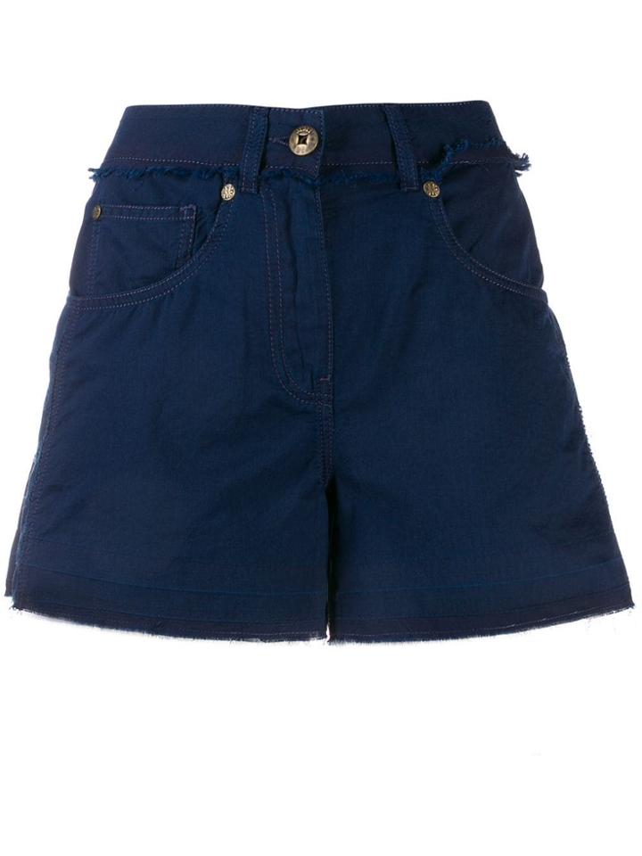 Mr & Mrs Italy Mid Rise Denim Shorts - Blue