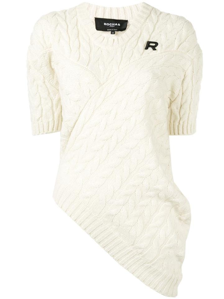 Rochas Asymmetric Knitted Top - White