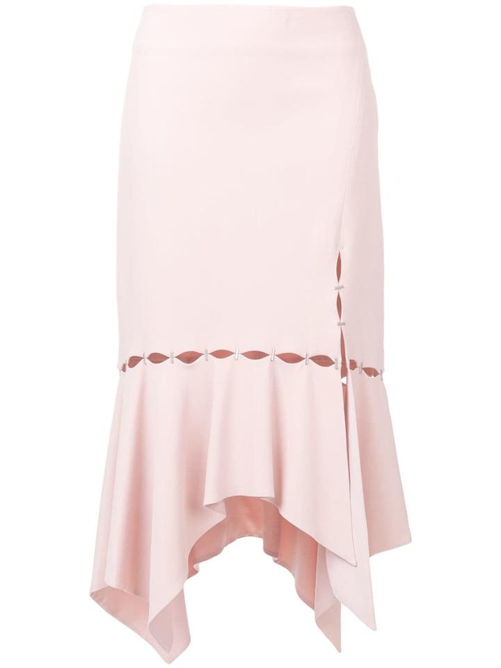 Jonathan Simkhai Front Slit Skirt - Pink & Purple