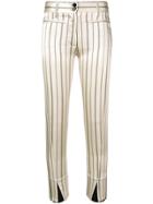 Ann Demeulemeester Slim Striped Trousers - Neutrals