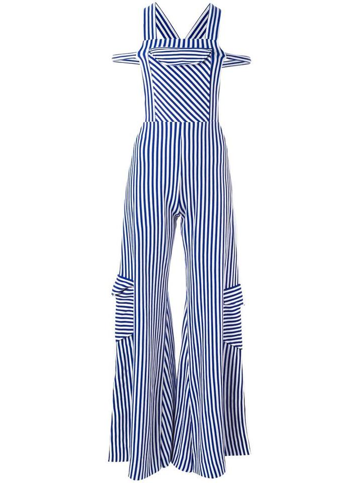 Richard Malone Multi-pocket Flared Dungarees, Women's, Size: Small, Blue, Acrylic