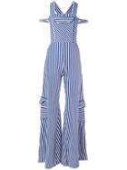 Richard Malone Multi-pocket Flared Dungarees, Women's, Size: Small, Blue, Acrylic