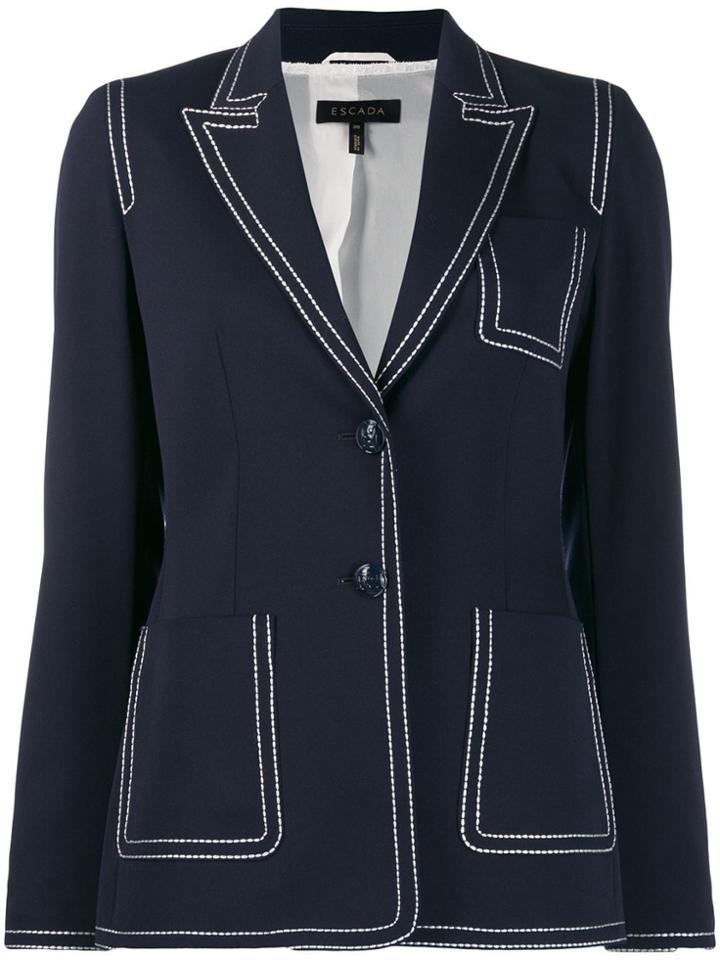 Escada Contrast Stitch Blazer - Blue