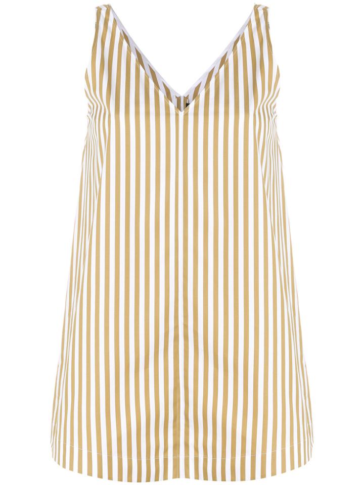 Joseph Candy Stripe V-neck Top - Nude & Neutrals