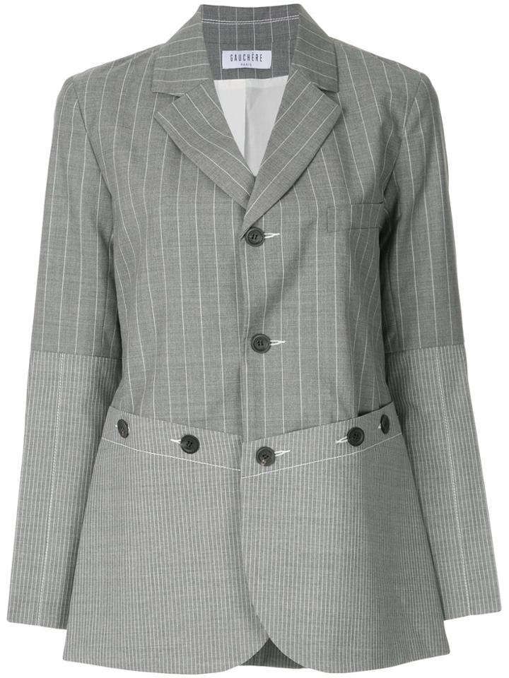 Gauchère Pinstripe Blazer With Button Detailing - Grey