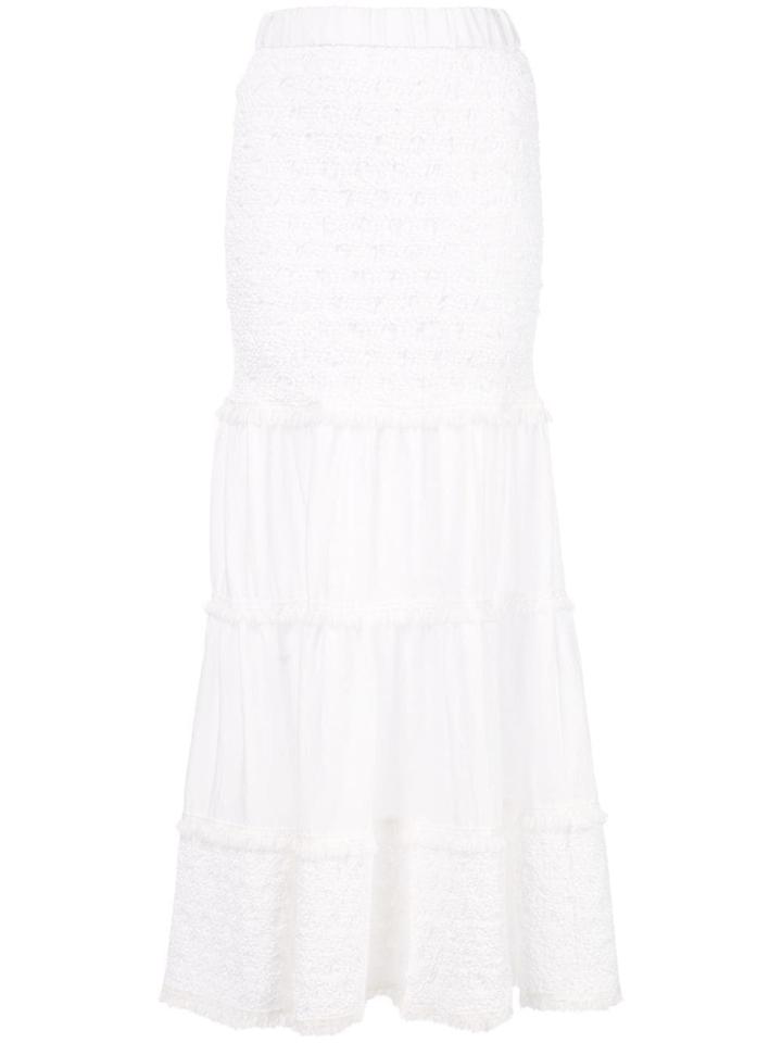 Alexis Crochet Panel Maxi Skirt - White