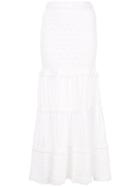 Alexis Crochet Panel Maxi Skirt - White