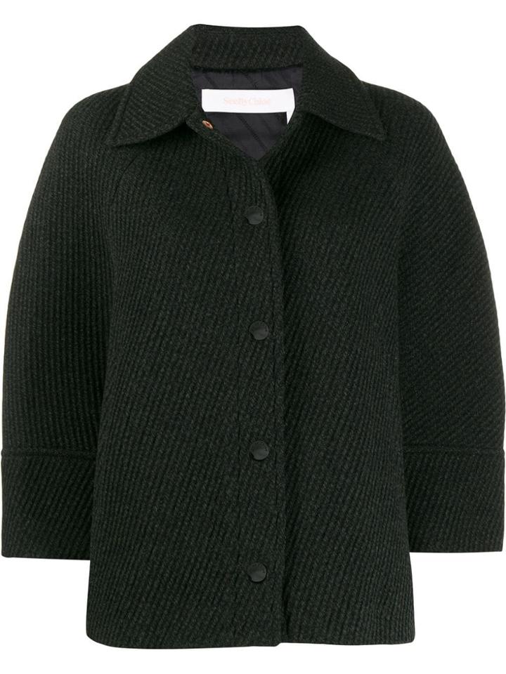 See By Chloé Textured Fitted Jacket - Black