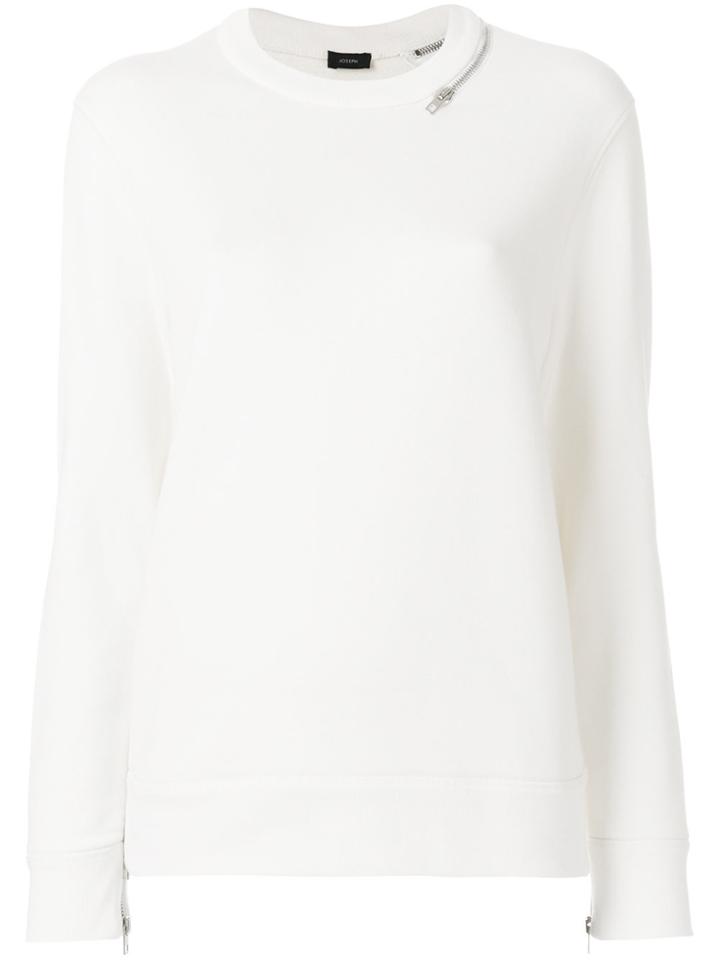 Joseph Zip Detail Long-sleeve Sweater - White