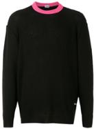 Àlg Contrast Collar Rib Jumper - Black