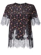 Mcq Alexander Mcqueen Lace Panel Blouse, Women's, Size: 42, Black, Silk