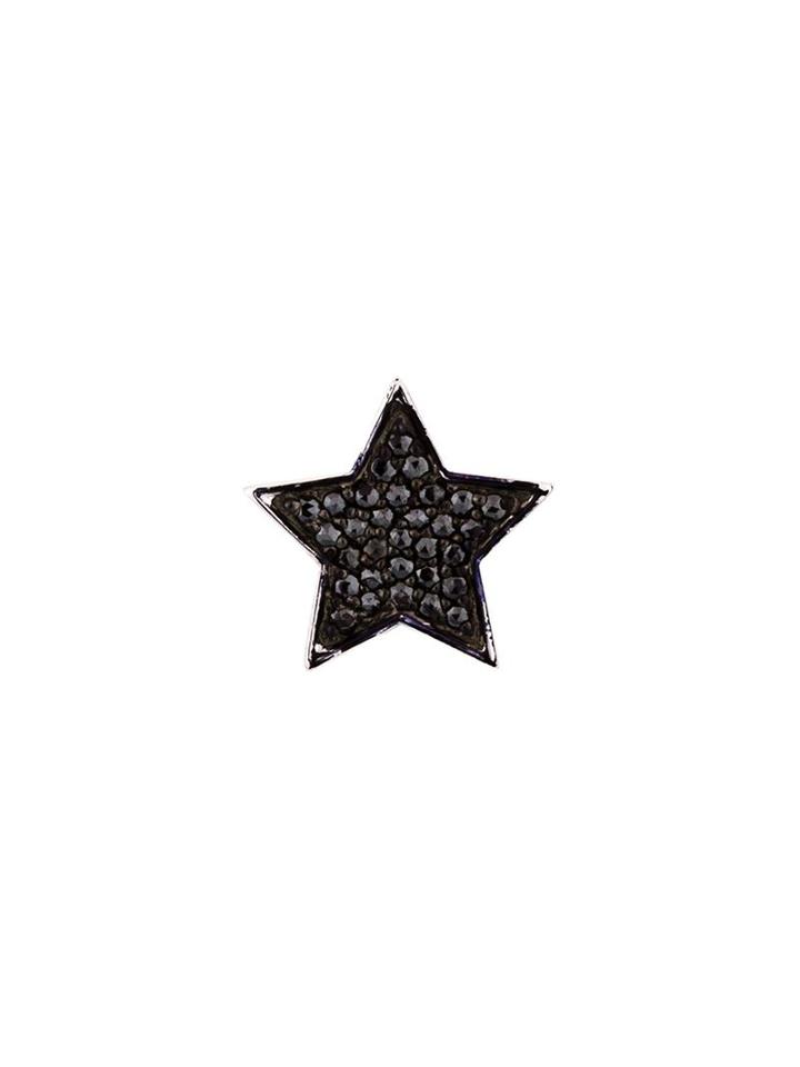 Alinka Stasia Black Diamond Stud Single Earring, Women's, Metallic, Diamond/18kt White Gold