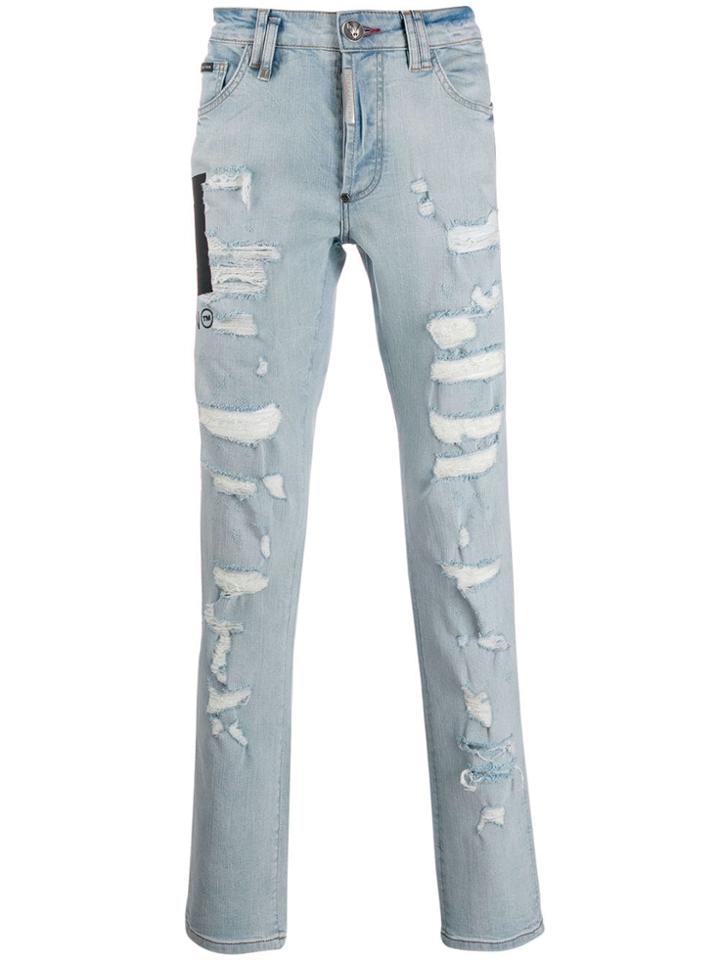 Philipp Plein Super Straight Cut Dollar Jeans - Blue