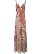 Alberta Ferretti Floral Lace Gown, Women's, Size: 40, Pink/purple, Cotton/rayon/polyamide/other Fibers