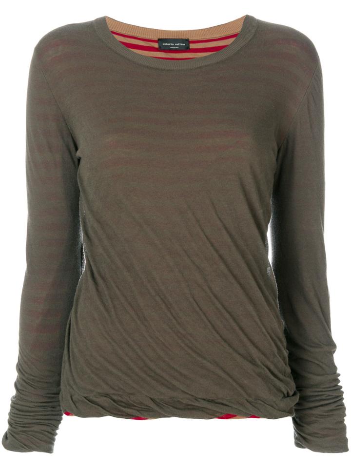 Roberto Collina Contrast Lining Knitted Top - Green