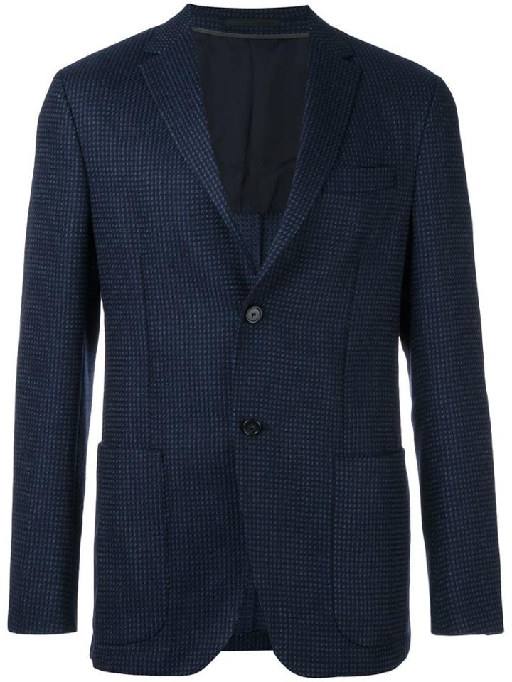 Z Zegna Jacquard Blazer Jacket - Blue