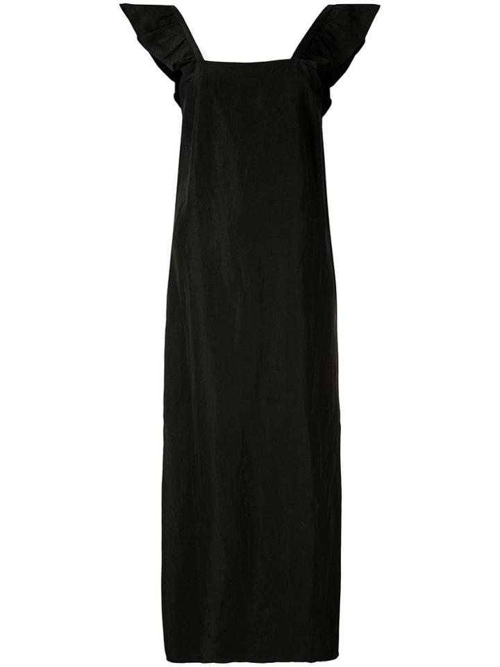 Matin Square Neck Ruffle Dress - Black