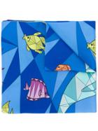 Cha Val Milano Printed Sealife Scarf - Blue