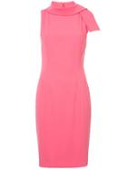 Badgley Mischka Asymmetric Sleeves Dress - Pink