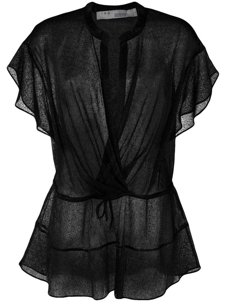 Iro Wrap Front Blouse - Black