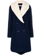 Jw Anderson Shearling Collar Coat - Blue