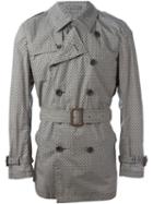 Herno Printed Trench Coat, Men's, Size: 52, Grey, Cotton/polyurethane
