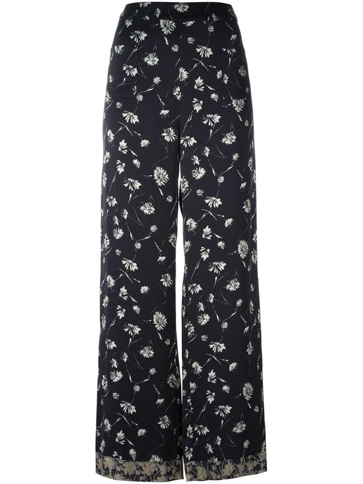 Etro Daisy Print Palazzo Pants - Black