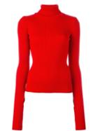 Jacquemus Roll Neck Pullover, Women's, Size: 38, Red, Wool