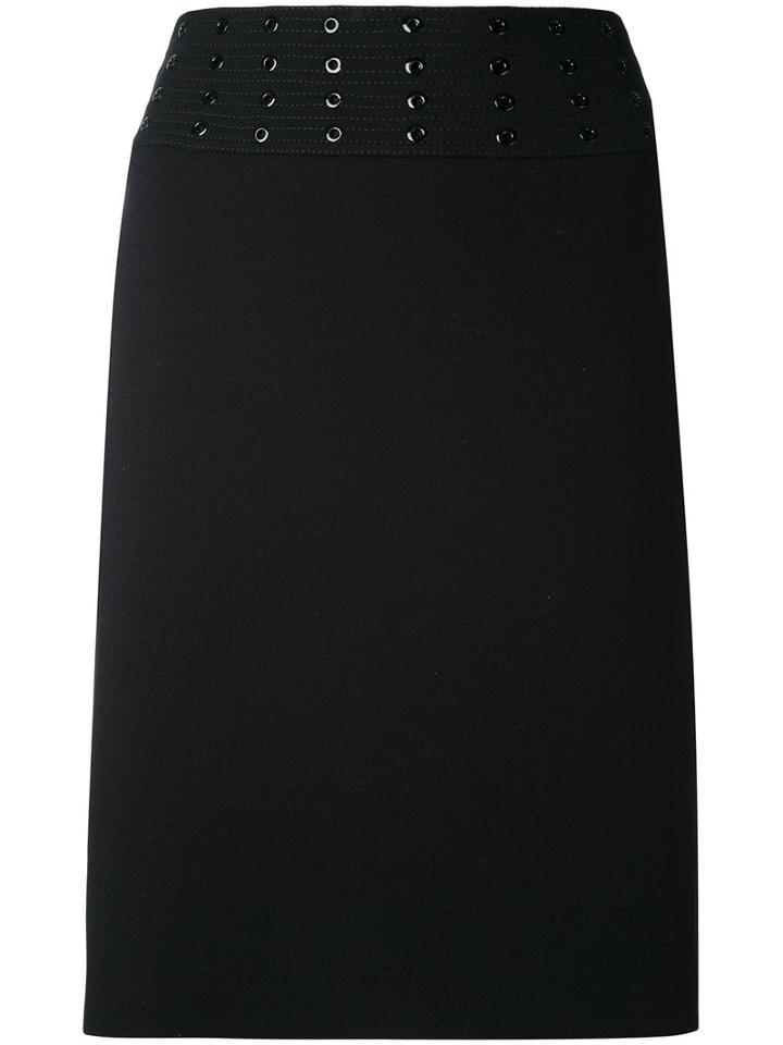 Emilio Pucci - Eyelet Mini Skirt - Women - Silk/spandex/elastane/virgin Wool - 42, Black, Silk/spandex/elastane/virgin Wool