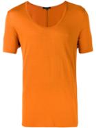 Unconditional - Loose Scoop Neck T-shirt - Men - Rayon - M, Yellow/orange, Rayon