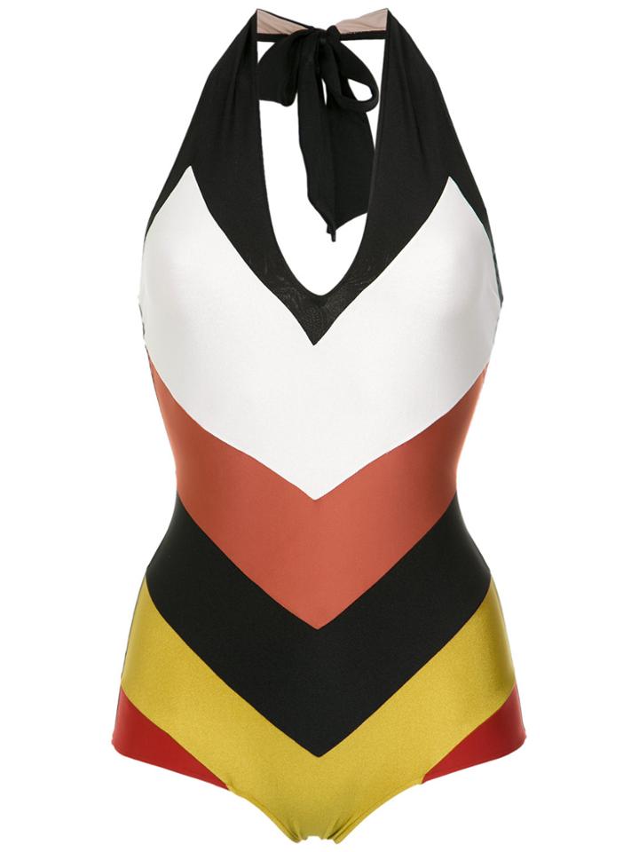 Adriana Degreas Color Block V-neck Swimsuit - Unavailable