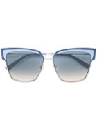 Karl Lagerfeld Retro Piping Sunglasses - Blue