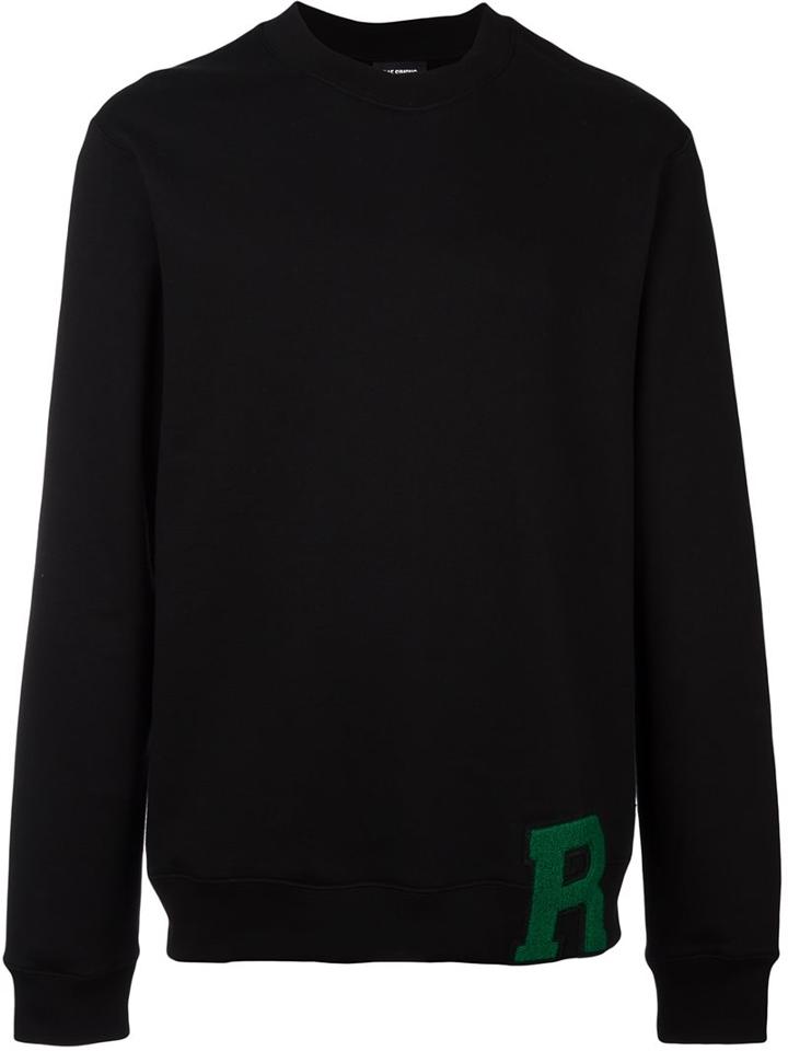 Raf Simons 'r' Patch Sweatshirt, Men's, Size: Xl, Black, Polyamide/cotton