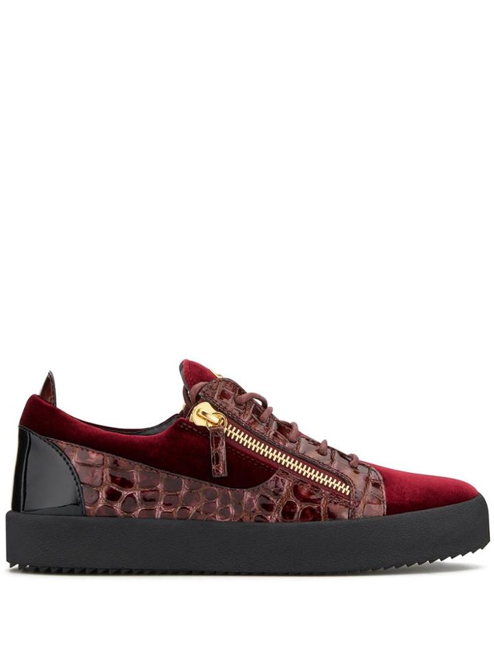 Giuseppe Zanotti Leopard Print Sneakers - Red