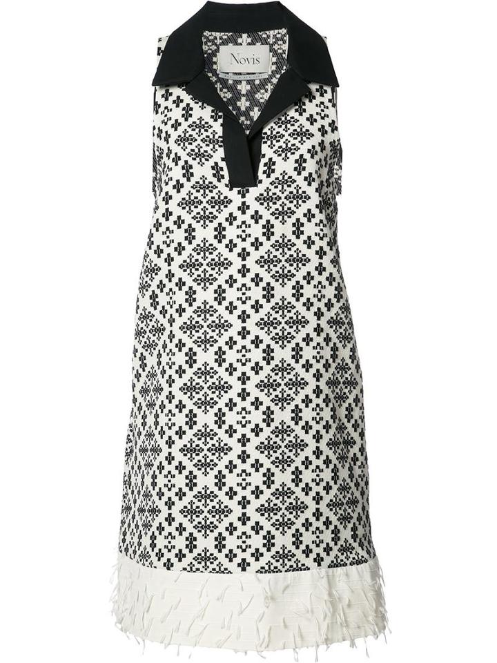 Novis Sleeveless Patterned Dress, Women's, Size: 6, Black, Cotton/polyester/other Fibers