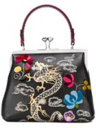 Ermanno Scervino Dragon Embroidery Tote - Black