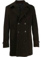 Tonello Herringbone Double-breasted Coat - Brown