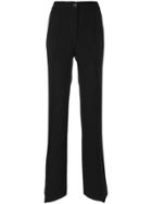 Martha Medeiros Leather Flared Trousers - Black