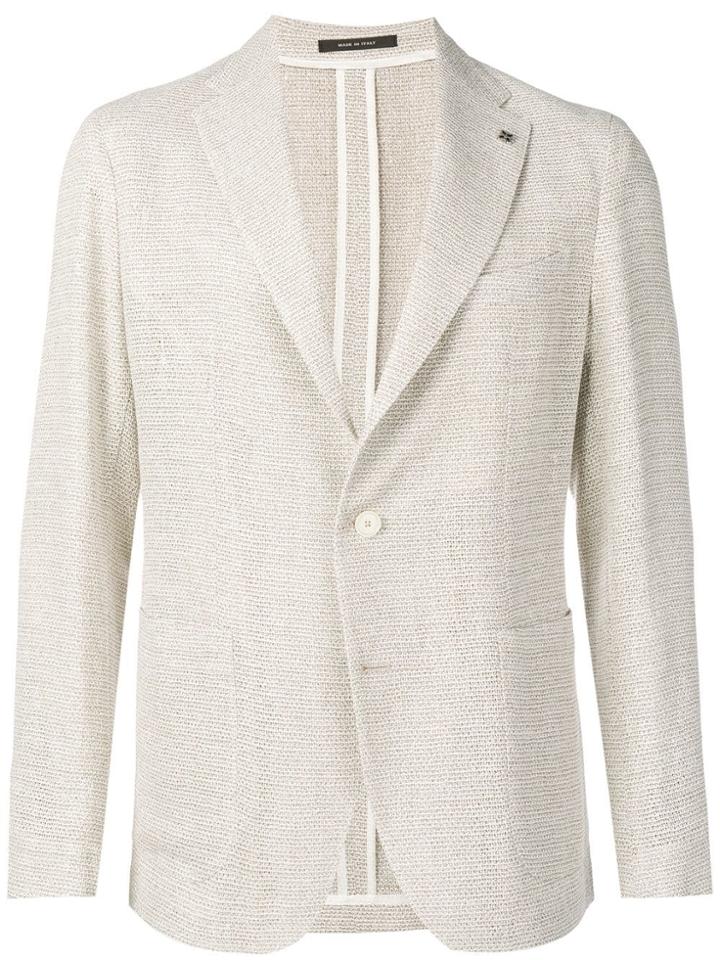 Tagliatore Woven Single Breasted Blazer - Brown