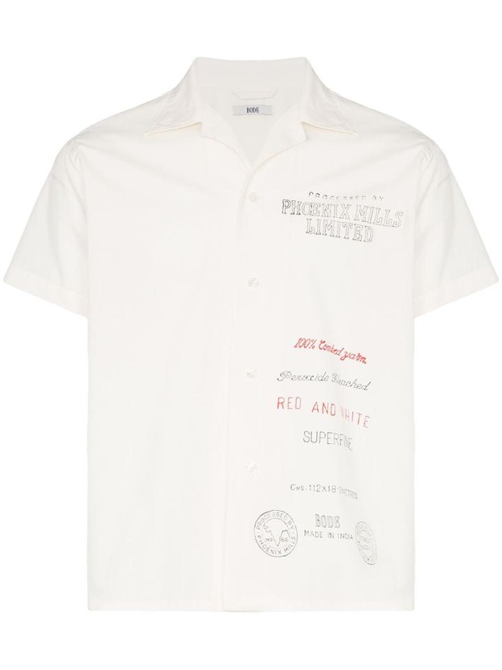 Bode Phoenix Mill Print Bowling Shirt - White