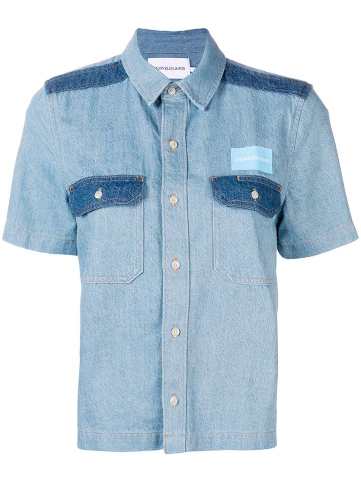 Ck Jeans Logo Patch Shirt - Blue