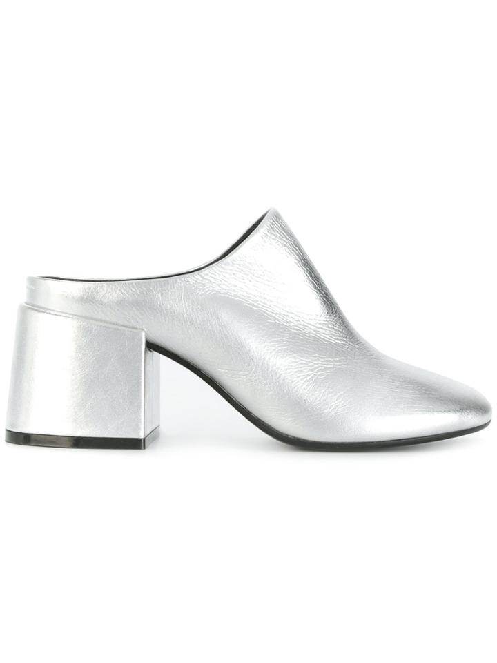 Mm6 Maison Margiela Closed Toe Mules - Metallic