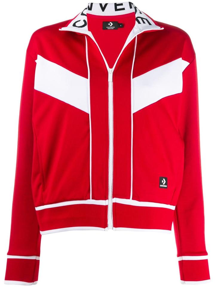 Converse Contrast Trim Jacket - Red