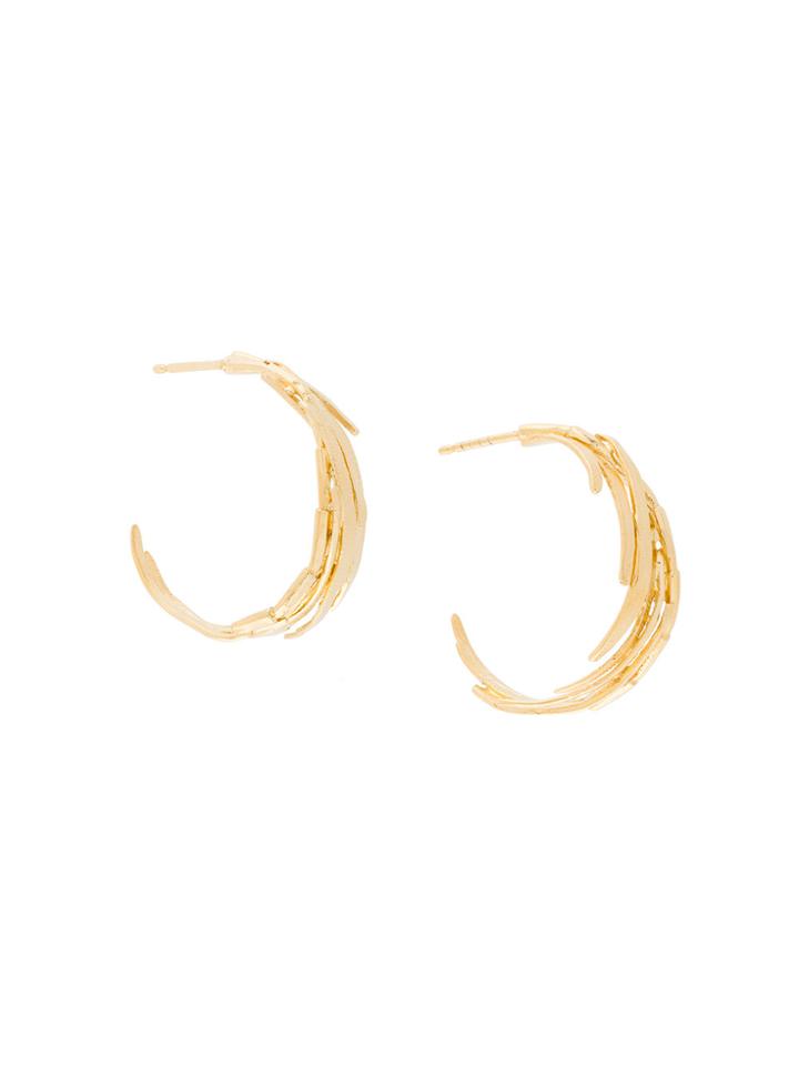 Wouters & Hendrix Bamboo Leaf Hoop Earrings - Metallic
