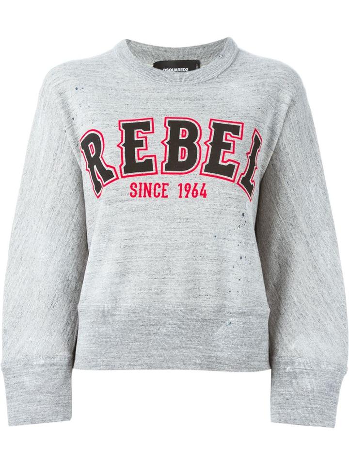 Dsquared2 Rebel Print Cropped Sweatshirt