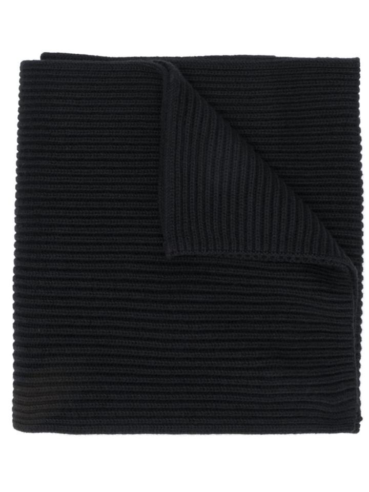 Tommy Hilfiger Ribbed Knit Scarf - Black