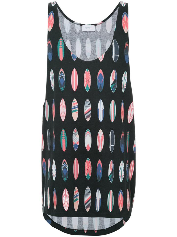 Ports V Surfboard Print Tank Top - Black