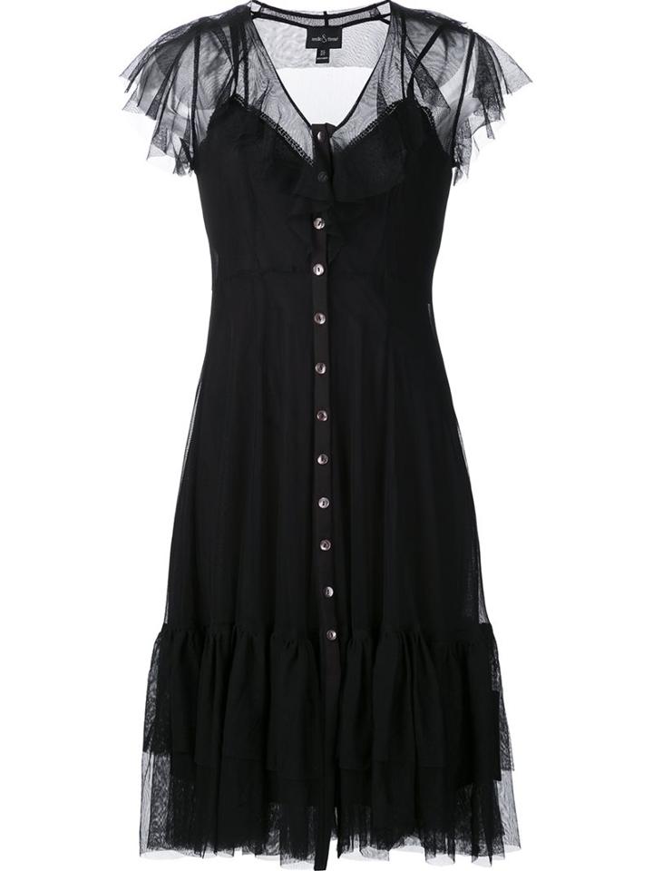 Needle & Thread Sheer Draped Shortsleeves Dress