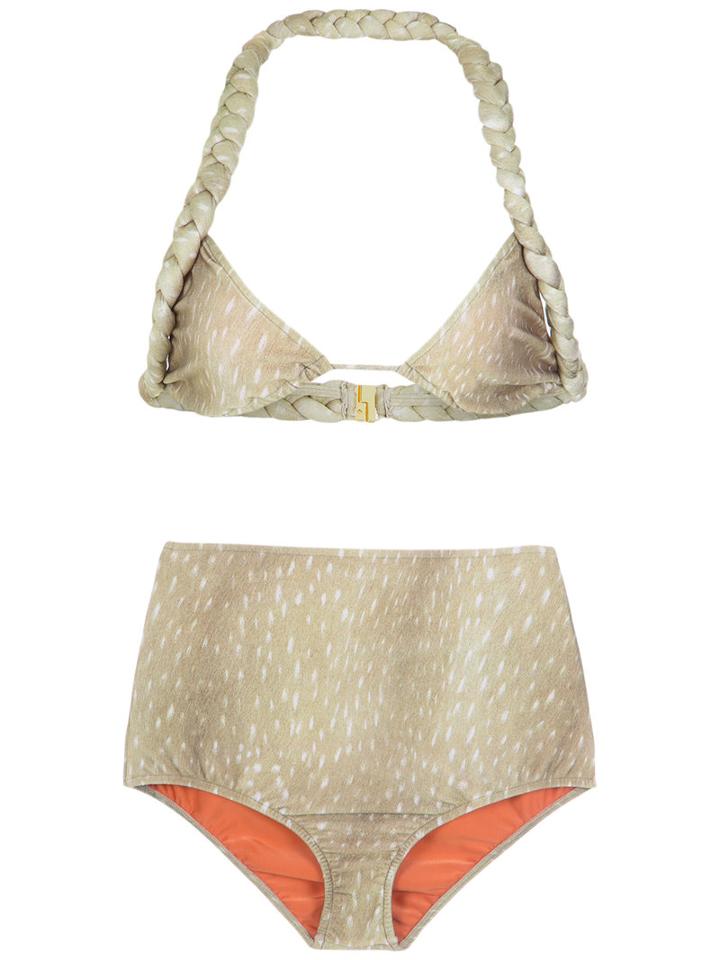 Adriana Degreas - Velvet Hot Pants Bikini Set - Women - Polyamide/spandex/elastane - G, Beige, Polyamide/spandex/elastane