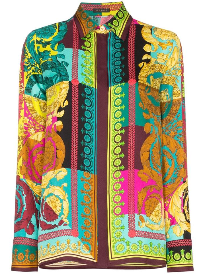 Versace Multicoloured Baroque Print Blouse